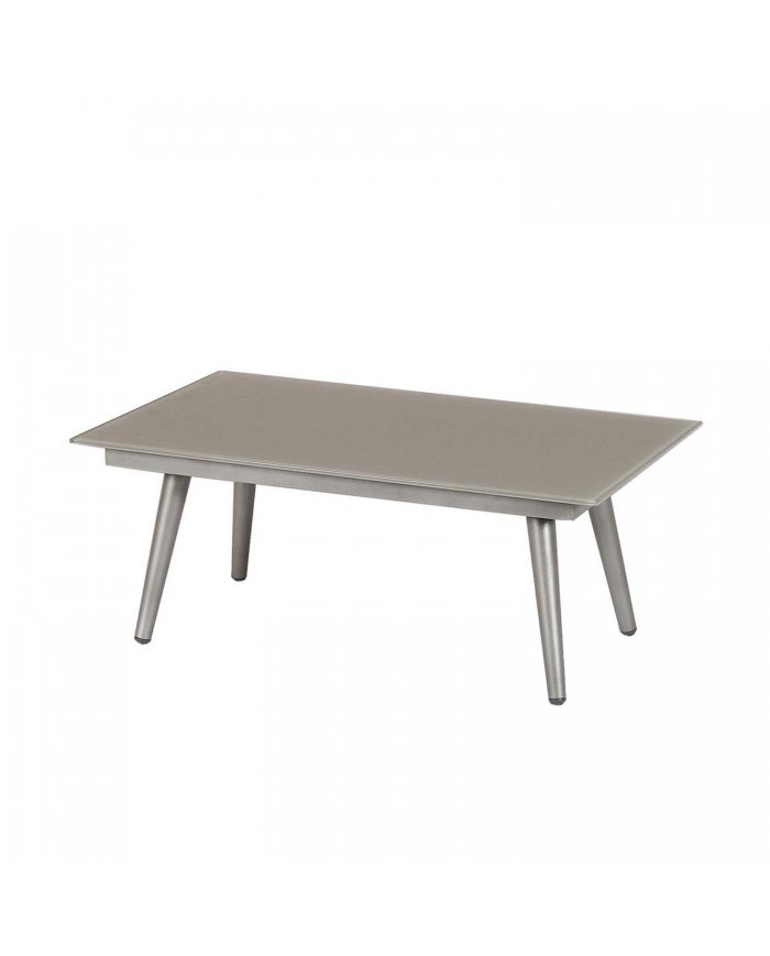 Table Basse aluminium plateau verre DELTA