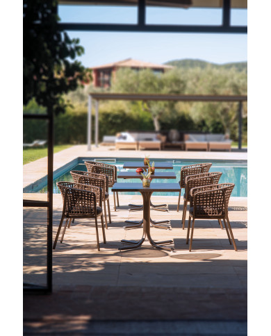 Fauteuil CAROUSEL  alu corde plate Emu