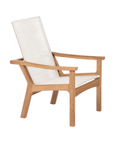 Fauteuil dossier haut MONTEREY teck et cordon tressé Barlow Tyrie