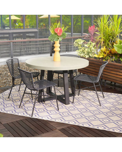 Tapis d'extérieur RABAT blue cream Fab Hab