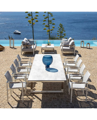 Table extensible blanche 210/315 cm BASTINGAGE HPL Les Jardins