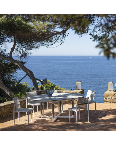 Les Jardins BASTINGAGE white Ø146/206 cm extendable table 