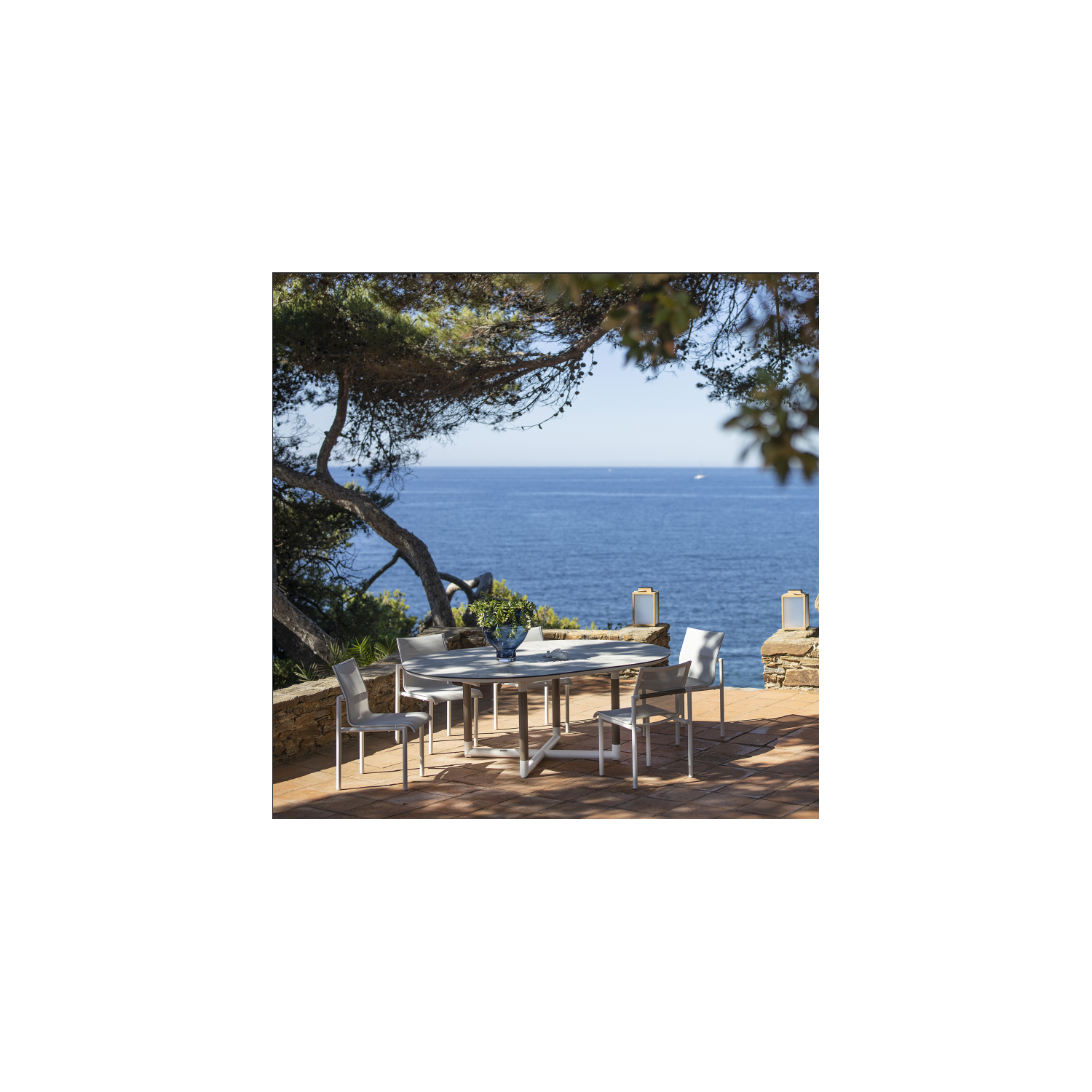 Les Jardins BASTINGAGE white Ø146/206 cm extendable table 