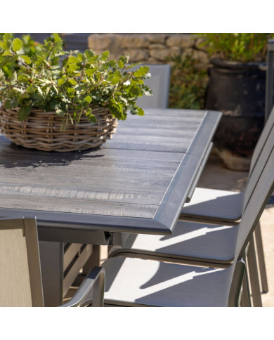 Les Jardins HEGOA 190/280 cm grey ceramic extensible table 