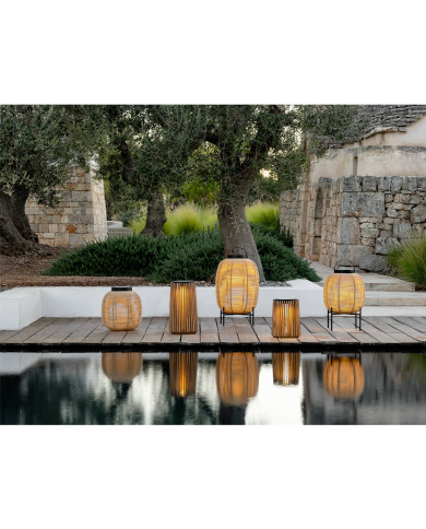 Lanterne solaire TIKA H59cm sur base acier Vincent Sheppard