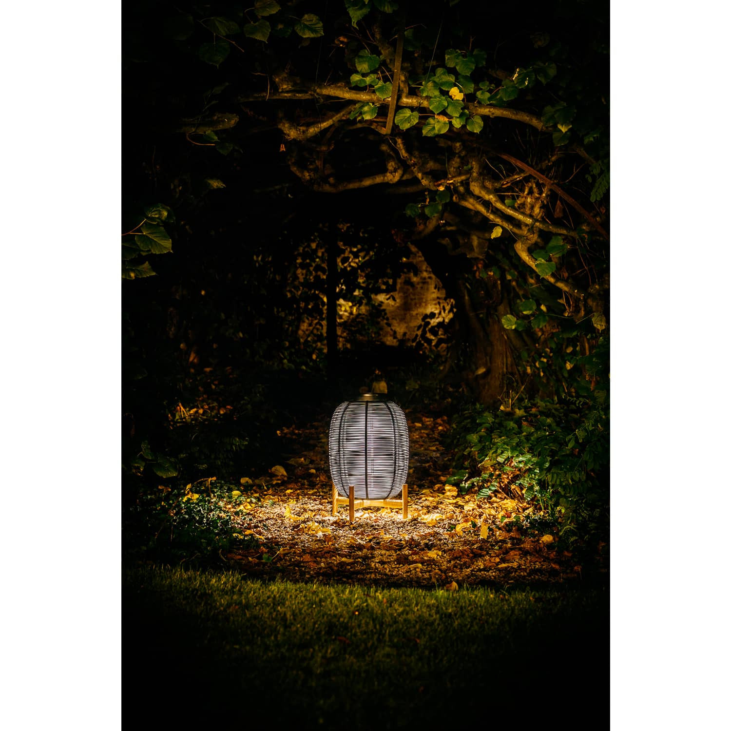 TIKA solar lantern H69 cm on teak base Vincent Sheppard