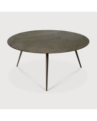 Set of Ethnicraft S and L round-top coffee tables