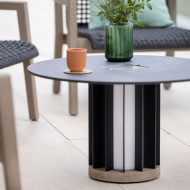 Les Jardins TECKALU grey solar illuminated coffee table 