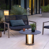 Les Jardins TECKALU grey solar illuminated coffee table 