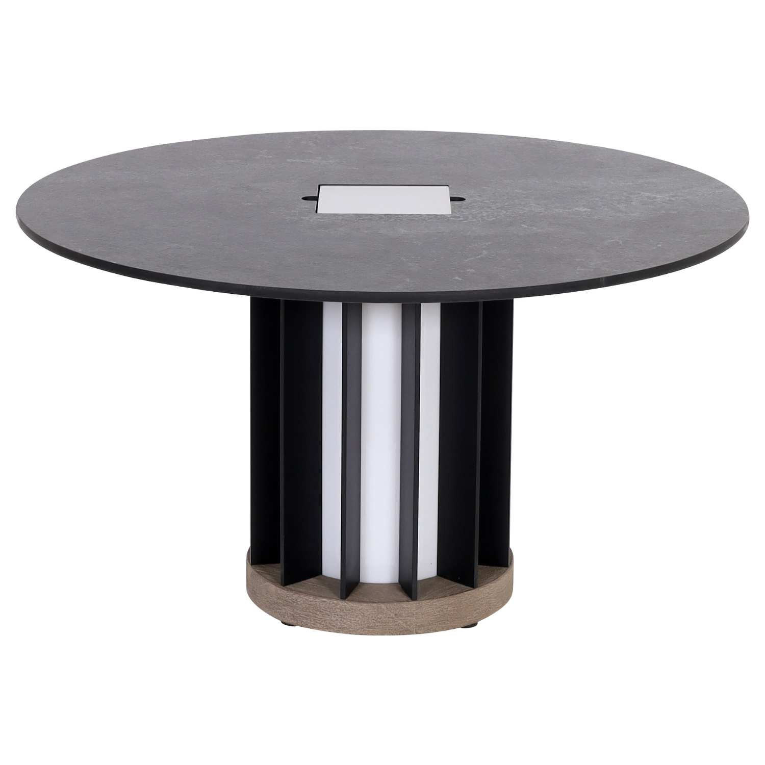 Les Jardins TECKALU grey solar illuminated coffee table 