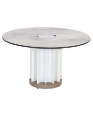 Les Jardins TECKALU grey solar illuminated coffee table 