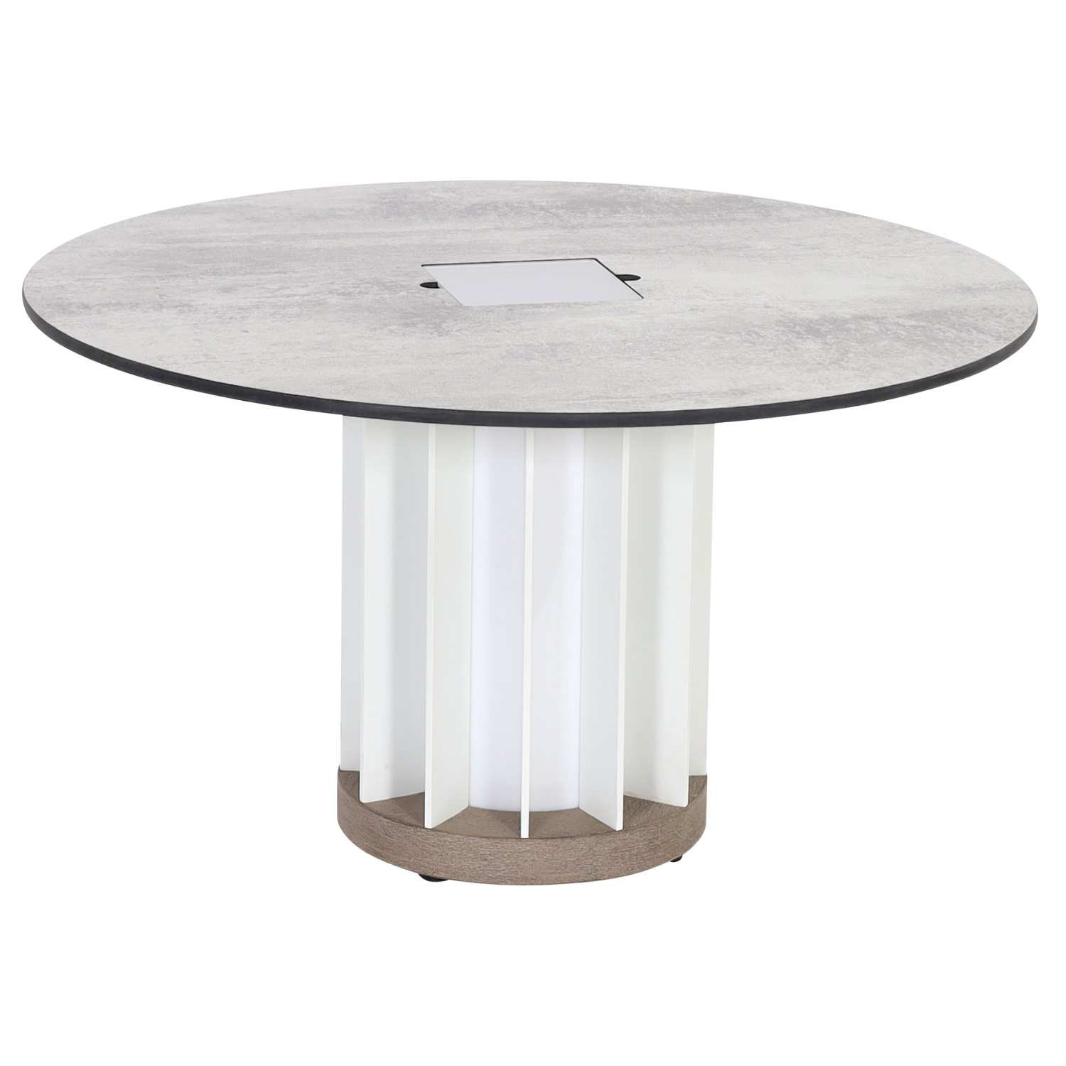 Les Jardins TECKALU white solar illuminated coffee table 