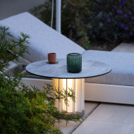 Les Jardins TECKALU white solar illuminated coffee table 