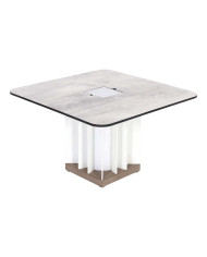 Les Jardins TECKALU white solar illuminated coffee table 