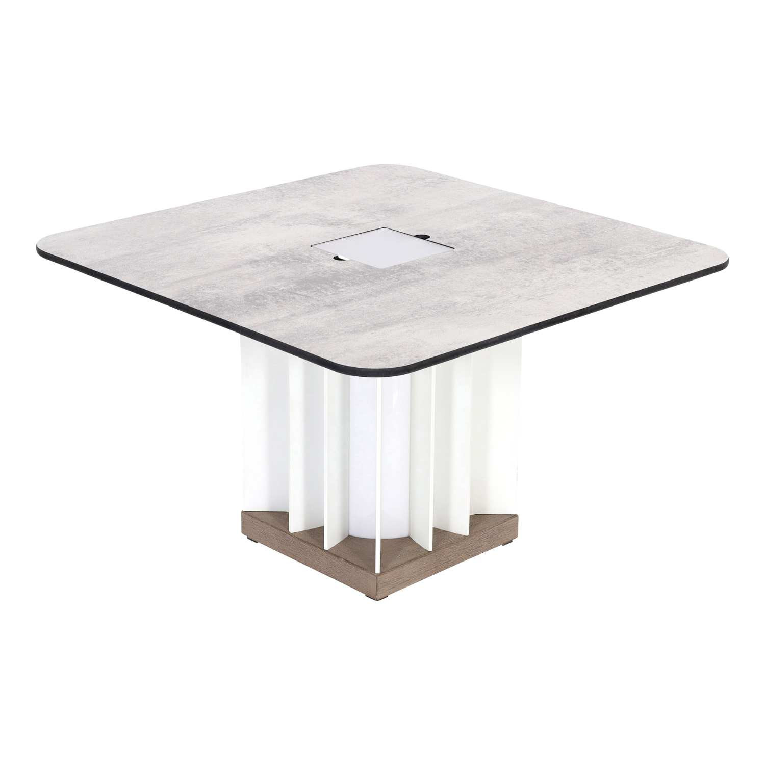 Les Jardins TECKALU solar square illuminated coffee table 