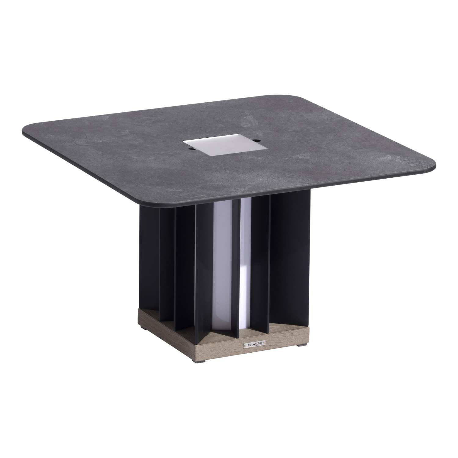  Les Jardins TECKALU solar square illuminated coffee table 
