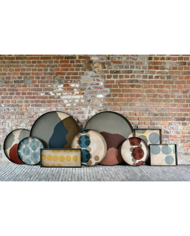 CONNECTED DOTS round glass tray Ethnicraft