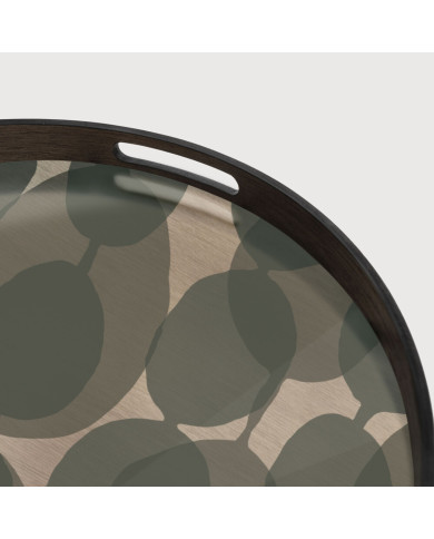 CONNECTED DOTS round glass tray Ethnicraft