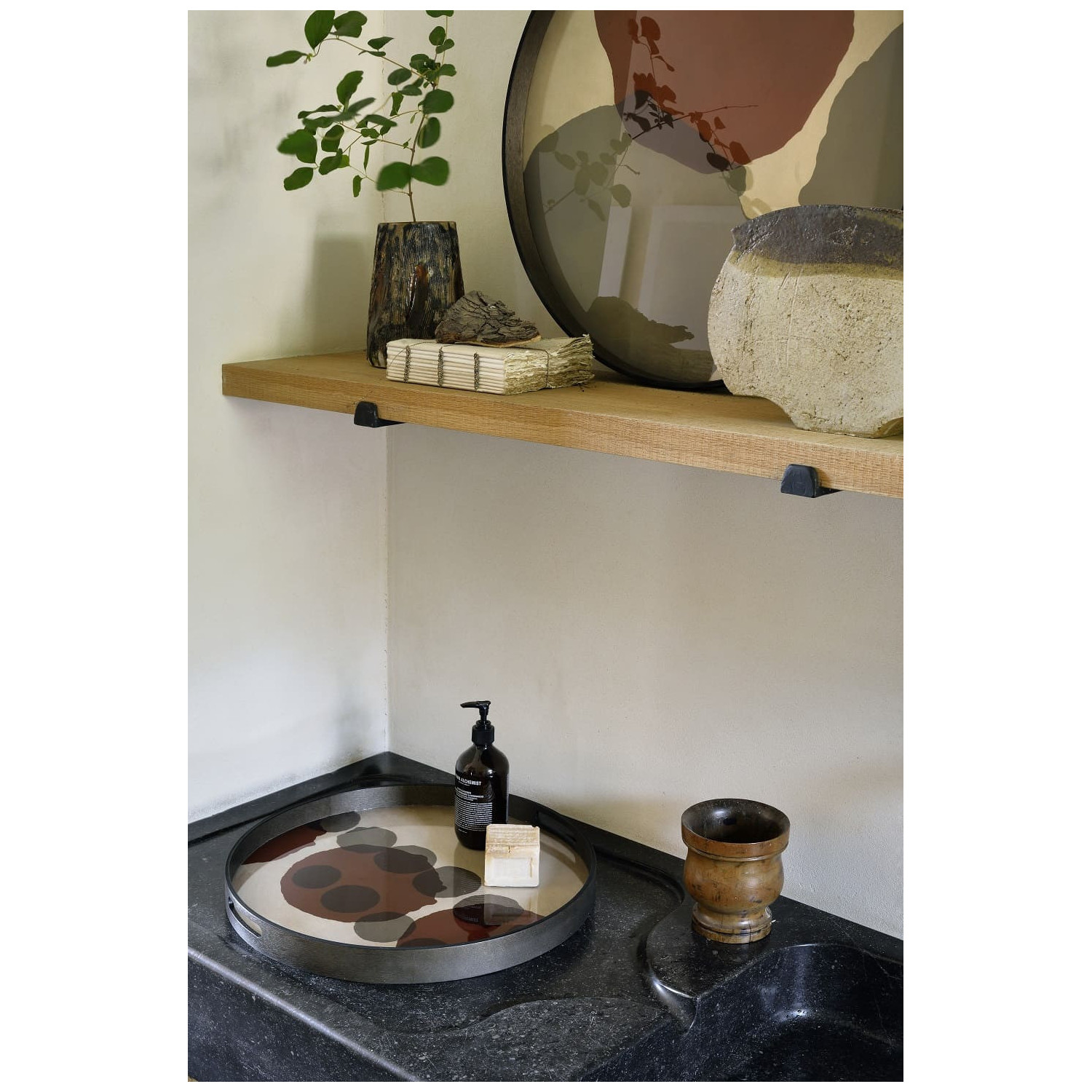LAYERED round glass tray Ethnicraft