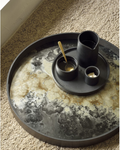 ORGANIC round glass tray Ethnicraft