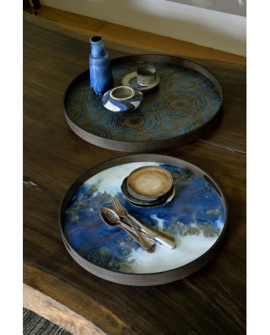 ORGANIC round glass tray Ethnicraft