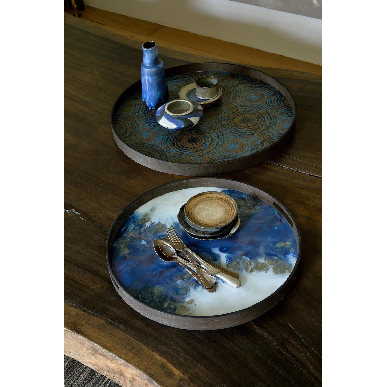 Plateau en verre ORGANIC rond Ethnicraft
