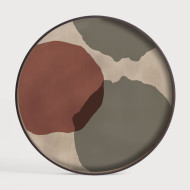 Plateau en verre OVERLAPPING DOTS rond Ethnicraft