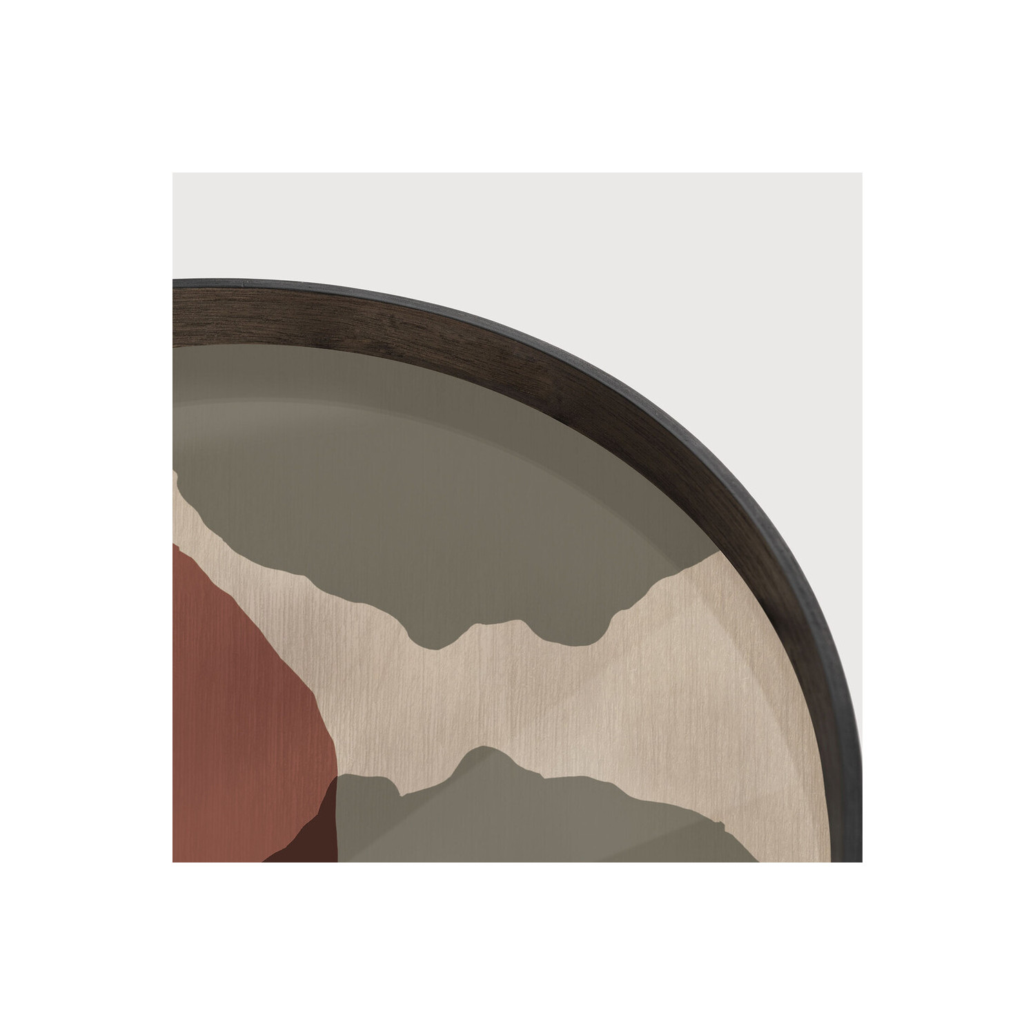 OVERLAPPING DOTS round glass tray Ethnicraft