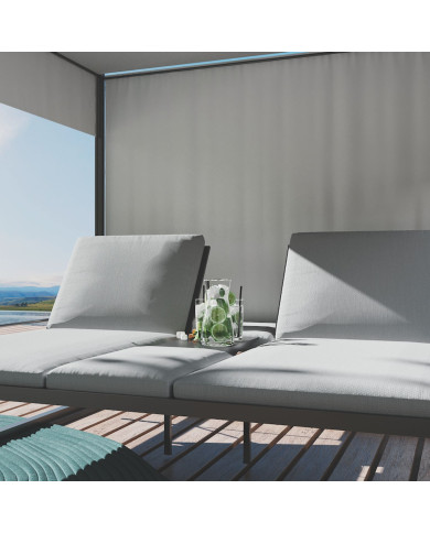 CUBE dark grey daybed by Les Jardins du Sud