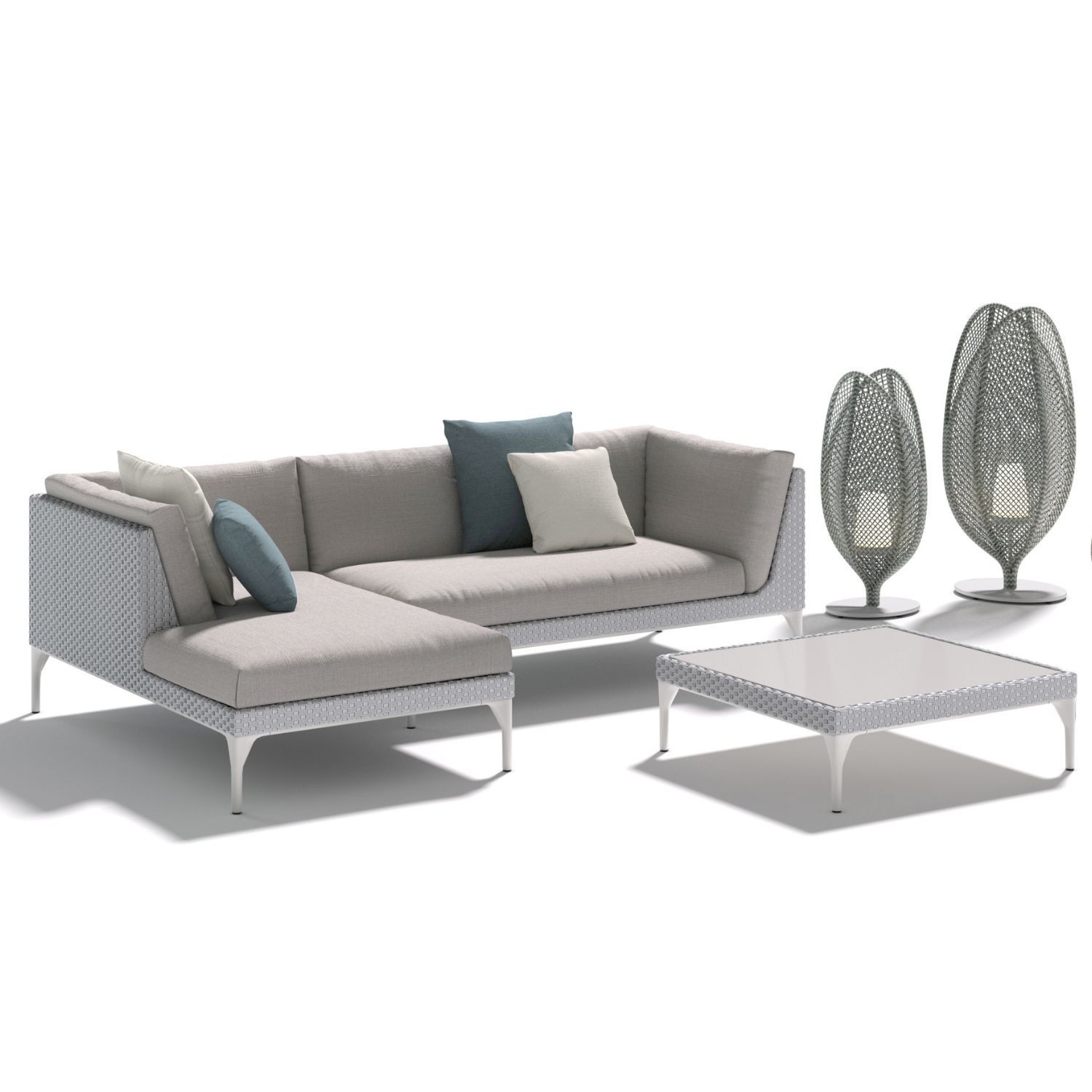 Table basse plateau verre 90 x 90 cm MU Dedon