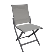 Chaise pliante GENÈVE gris clair / anth Les Jardins du Sud