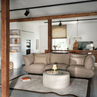 SUMO BOUCLE RECYCLED Light Brown Corner Sofa Fatboy