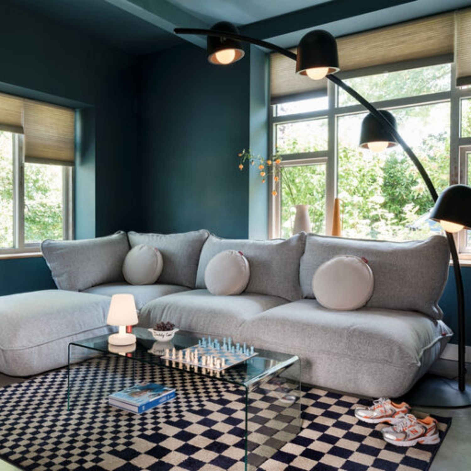 Large SUMO BOUCLE RECYCLED sofa Light Grey Melange Fatboy