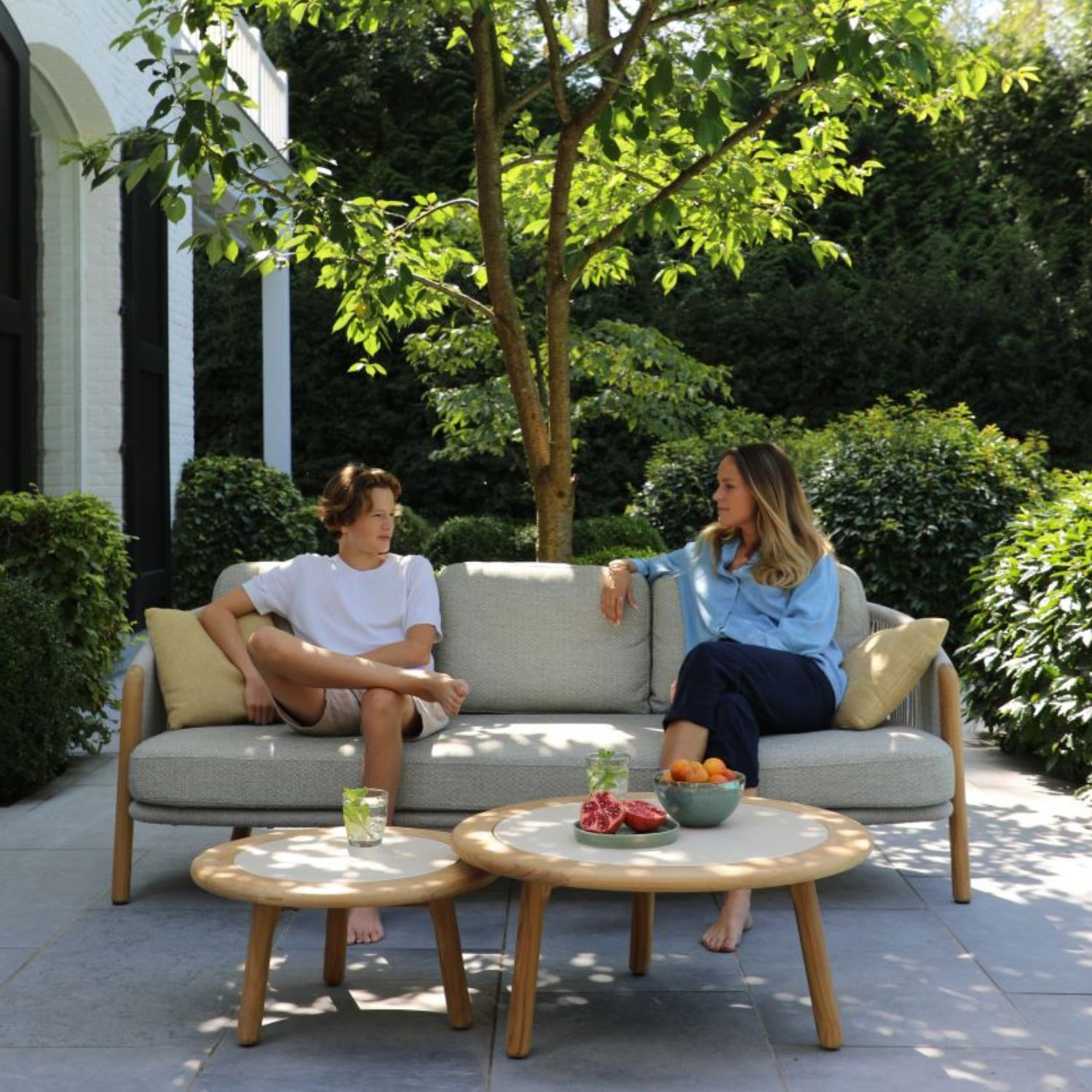 RIVIERA 3-seater teak sofa by Les Jardins du Sud