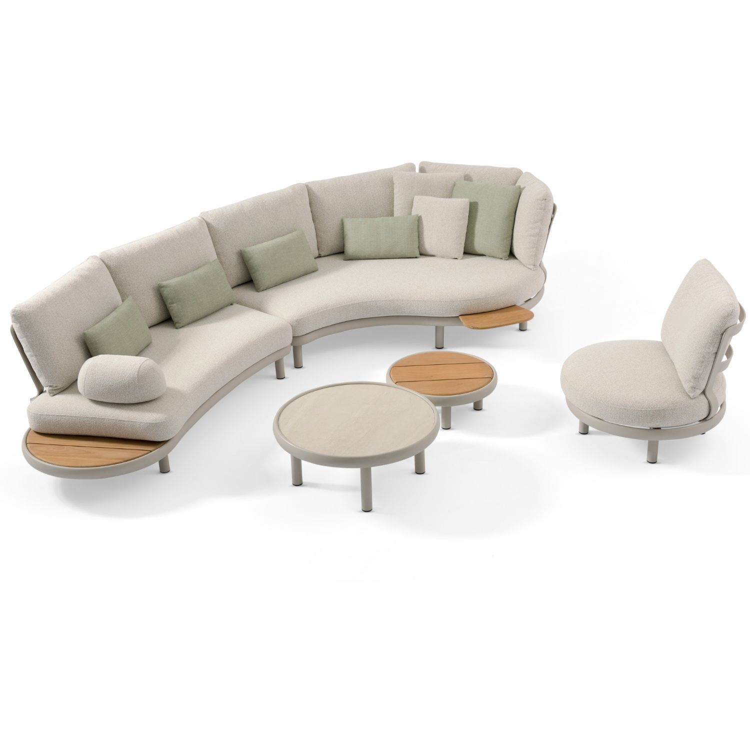 OASIS aluminium and teak garden lounge by Les Jardins du Sud
