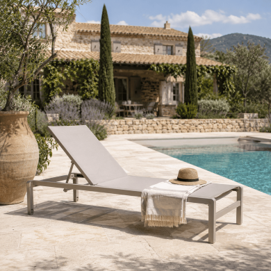 Les Jardins du Sud ROME light grey sun lounger
