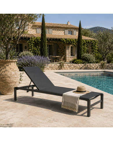 ROME anthracite sun lounger Les Jardins du Sud