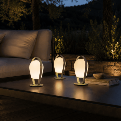 AURA rechargeable table lamp x3 Les Jardins du Sud