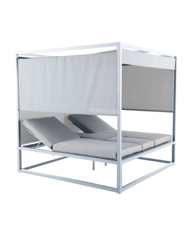 CUBE white daybed by Les Jardins du Sud