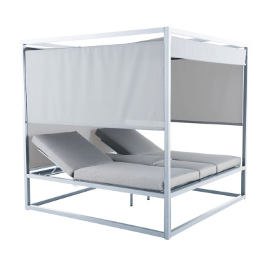 Daybed CUBE blanc Les Jardins du Sud