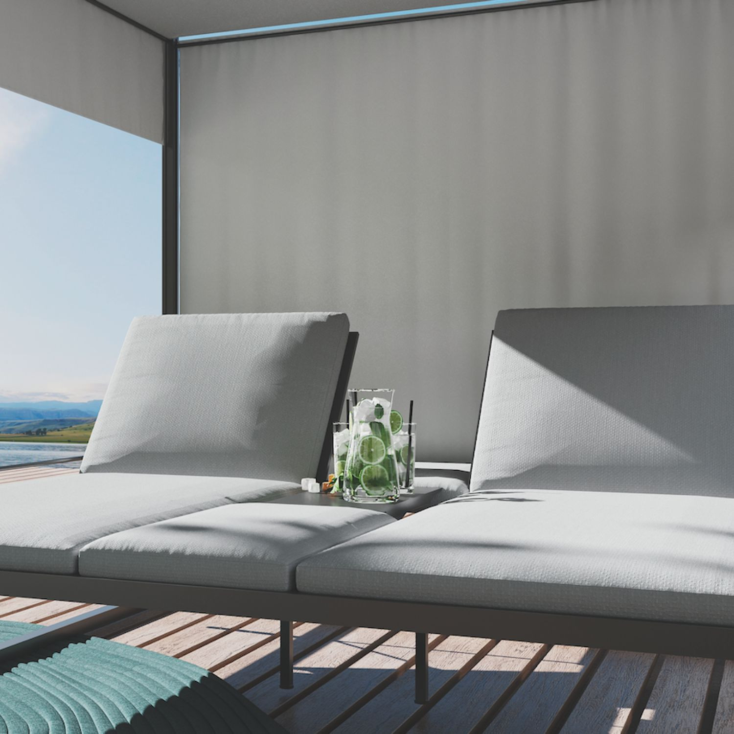 Daybed CUBE blanc Les Jardins du Sud