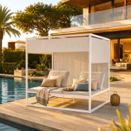 Daybed CUBE blanc Les Jardins du Sud
