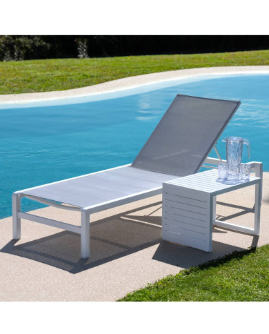 Bain de soleil ROME blanc / gris clair Les Jardins du Sud