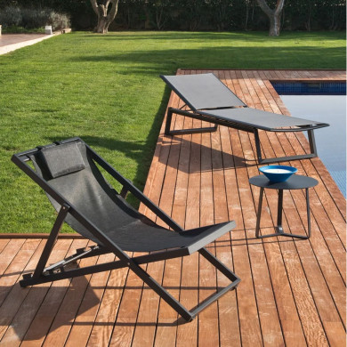 Table d'appoint anthracite Ø44 cm VERONE Les Jardins du Sud