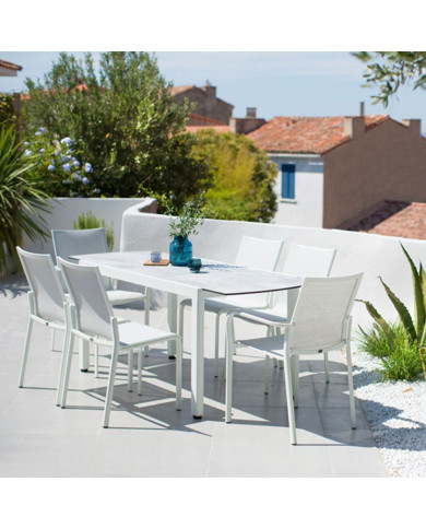Extendable white balcony table AMAKA Les Jardins