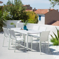 Extendable white balcony table AMAKA Les Jardins