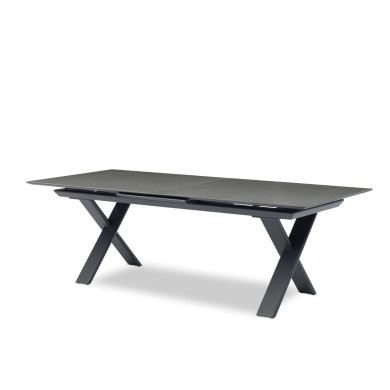 Table extensible CANNES anthracite + 4 fauteuils Les Jardins du Sud