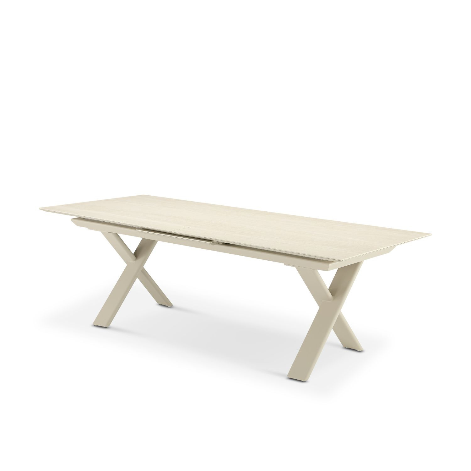 CANNES beige extendable table + 4 armchairs Les Jardins du Sud