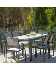 AMAKA extendable balcony table + 4 Les Jardins chairs