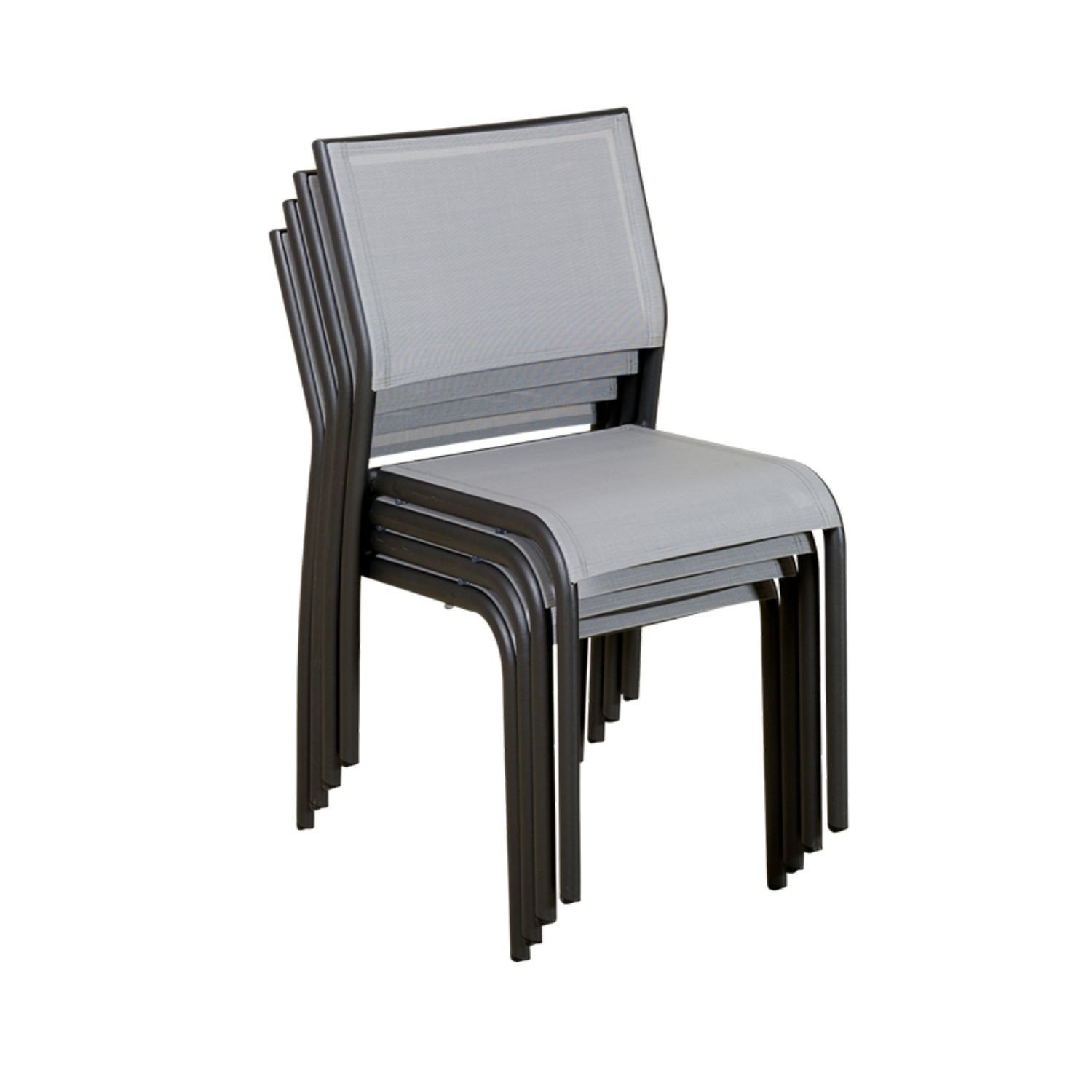 Chaise empilable TIMEO gris espace Les Jardins du Sud